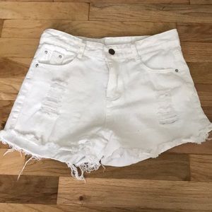 White ROMWE shorts